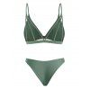 Back Strappy Padded Bathing Suit - GREEN S