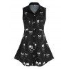 Corsage sans Manches Motif Crânes Grande-Taille - Noir 2X