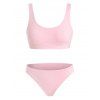 High Cut U Neck Bikini Set - PINK M
