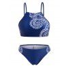 Maillot de Biain Bikini Fleur Imprimée Sans Armature - Cadetblue 2XL