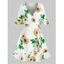 Robe Portefeuille à Imprimé Florale à Manches Cloche - Blanc XL
