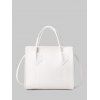 Sac à Bandoulière Carré en Couleur Unie en Pierre - Blanc 