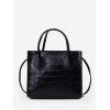 Sac à Bandoulière Carré en Couleur Unie en Pierre - Noir 