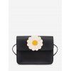 Sac à Bandoulière Motif de Marguerite - Noir 