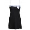 Maillot de Bain sans Bretelles avec Noeud Papillon Décoratif Contrastant pour Femme - Noir L