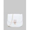 Sac à Bandoulière Chaîne Texturé à Rabat - Blanc 
