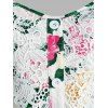 Plus Size Lace Panel Floral Print Swing Tank Top - WHITE 3X