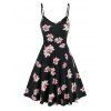 Mini Robe D'été à Bretelle à Imprimé Florale - Noir M
