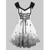 Robe Oiseaux Imprimés sans Manches à Lacets - multicolor XL
