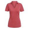 T-shirt Manches Courtes à Col Relevé - Rouge XXL