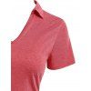 T-shirt Manches Courtes à Col Relevé - Rouge XXXL