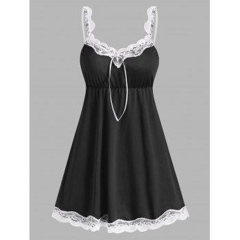 

Lace Panel Night Dress, Black