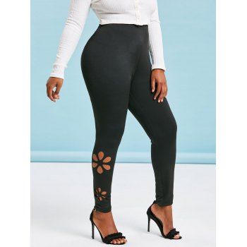 

Lacer Cut Side High Waisted Plus Size Basic Leggings, Black