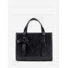 Sac à Bandoulière Embelli de Nœud en Couleur Unie - Noir 