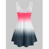 Ombre Color Sleeveless Tank Dress - multicolor XXXL