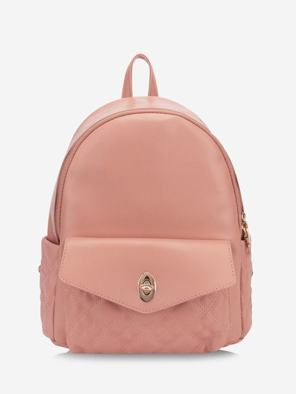 Sac à Dos Matelassé Bouclé Solide à Bretelle - Rose 
