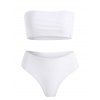 Bandeau Collar High Cut Bikini Set - WHITE L