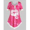 T-shirt Tunique à Imprimé Lèvre Galaxie de Grande Taille - Rose clair L