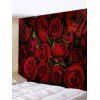 Tapisserie Murale à Imprimé 3D Rose Fleur  - Brique Réfractaire W91 X L71 INCH