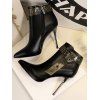 Bottes à Talons Hauts à Boucle et Bout Pointu - Noir EU 38