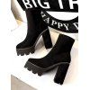 Bottines Plateforme en Daim et à Talons Plats - Noir EU 39
