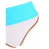 Ribbed Color Blocking Binding High Waisted Tankini Swimwear - WHITE XL