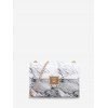 Sac à Bandoulière Motif de Marbre Chaîne - Blanc 