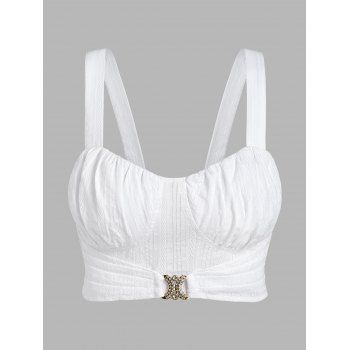 

Basic D Ring Corset Style Crop Top, White