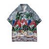 Chemise de Plage Palmier Perroquet - Nuage Gris L