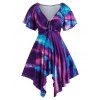 Robe Mouchoir Teintée Manches Raglan de Grande Taille - multicolor L