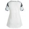 T-shirt Trapèze Tribal Imprimé de Grande Taille - Blanc 4X