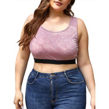 

Plus Size Space Dye Cutout Longline Bralette Top, Light pink