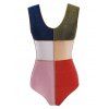 Maillot de Bain Brillant Métallique en Blocs de Couleurs Une-Pièce - multicolor S