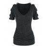 T-shirt Décontracté à Manches Découpées - Gris L