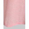 T-shirt Fleur en Dentelle à Epaule Dénudée de Grande Taille - Rose clair 4X