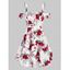 Robe Courte Volantée à Imprimé Florale à Épaules Nues - Blanc M