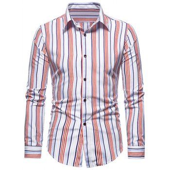 

Striped Print Long Sleeve Shirt, Light pink