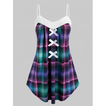 

Plus Size Checkered Pattern Cami Tank Top, Multicolor