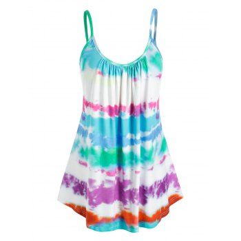 

Plus Size Tie Dye Trapeze Tank Top, Multicolor