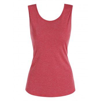 

Casual Backless Tank Top, Red