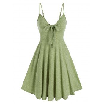 

Casual Front Bowknot Flare SLIP DRESS, Light green
