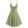Robe d'Eté avec Nœud sur le Devant en Ligne A à Bretelle sans Manches - Vert clair XL