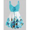 Débardeur à Imprimé Papillons et Fleurs avec Lacets Grande-Taille - multicolor 1X