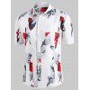 Chemise Boutonnée Motif de Fleur - Blanc L
