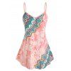 Débardeur à Bretelle à Imprimé Fleuri de Grande Taille - Rose clair 1X