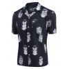 Chemise Squelette Imprimée avec Poche Jointive - Bleu profond S