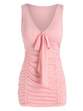 Plus Size Bowknot Ruched Tank Top