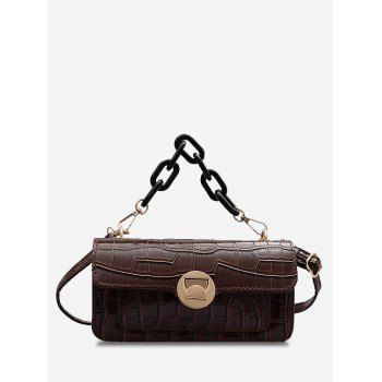 

Stone Grain Chunky Chain Mini Crossbody Bag, Light brown