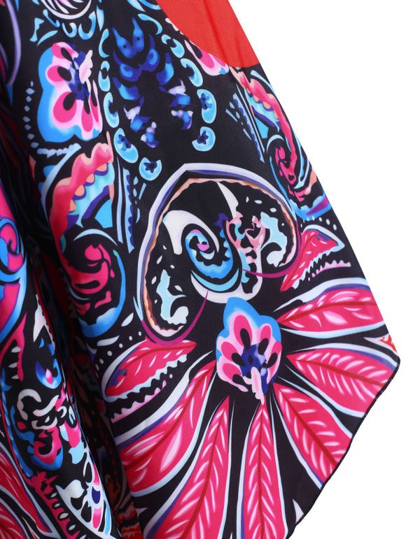 Maillot de Bain Tankini Ethnique Imprimé Découpé Au Dos à Bretelle - multicolor S