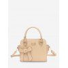 Sac à Bandoulière Embelli de Nœud Papillon en Couleur Unie - café lumière 